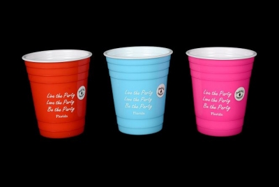 Party Cup Double Wall Insulated - Live, Love, Be Party Design - 3 Assorted Colors