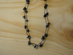 N-364 - Stone Fashion Necklace - Black Agate 