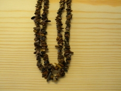 N-8276 - Stone Chip Necklace - Tiger Eye
