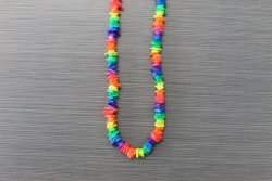N-8468 - Neon Multi Colored Chip Shell Necklace