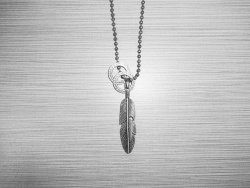 N-8540 - Metal Feather Pendant Necklace 