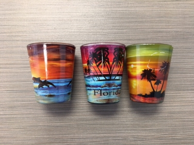 1629 - Palm Decal Wrapped Shot Glass 