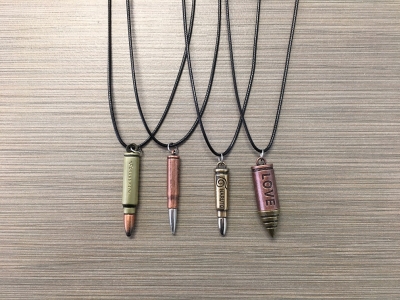 N-8565 - Bullet Pendant On Wax Cord Necklace