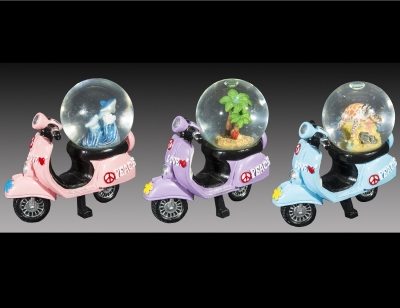 1675 - Scooter Water Globe - 3 Assorted Colors