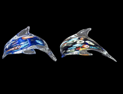 1692 - Glass Dolphin 5" - Assorted Colors