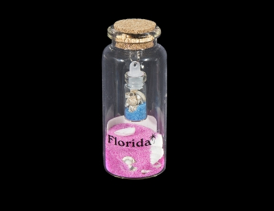 G1032 - Bottle with Sand & Shells and Mini Bottle Inside - Assorted Colors