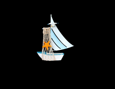 1821 - Wooden & Metal Sailboat
