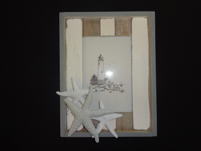 1504 - Wooden Photo Frame with Metal Starfish